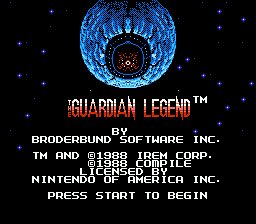 The Guardian Legend title screenshot